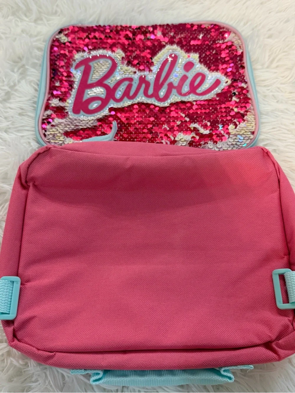 Barbie Pink Reversible Sequin Insulated Lunch Box